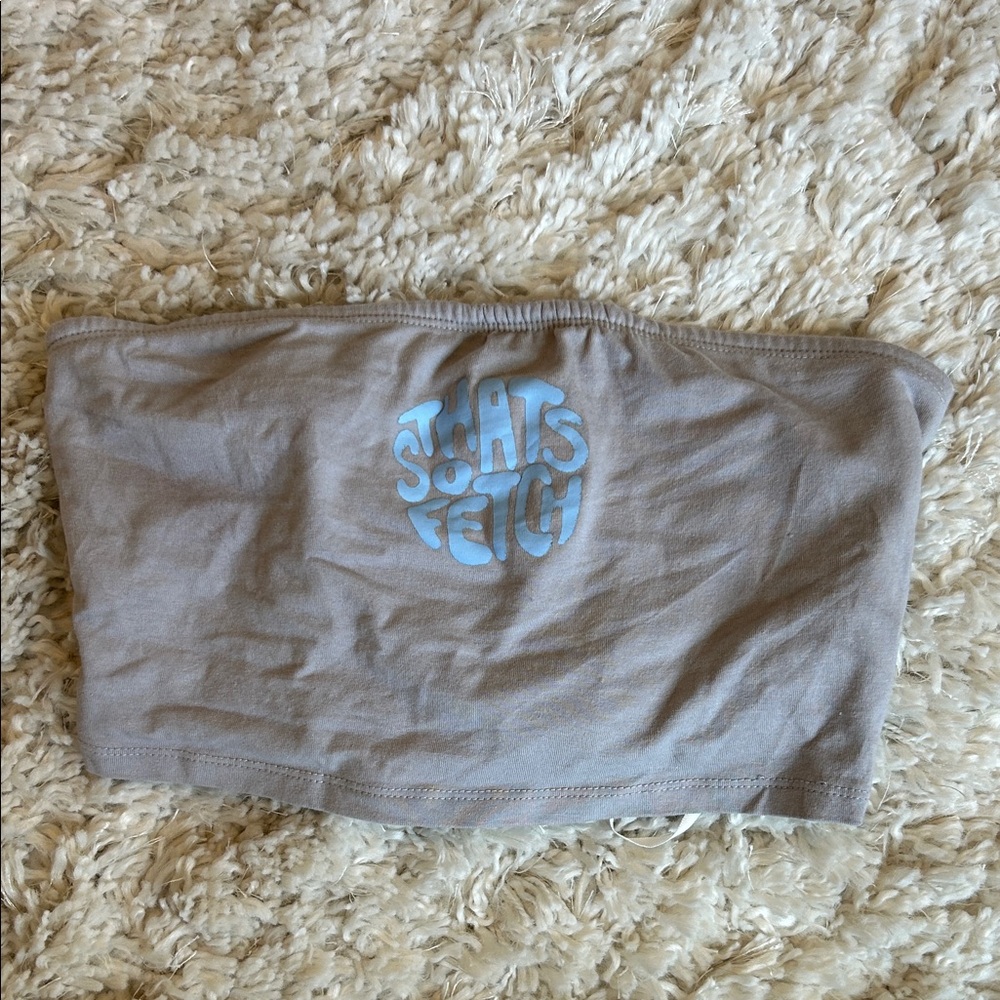 Gray Tube Top with Blue Graphic